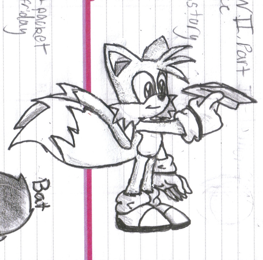 Tails' paper airplane