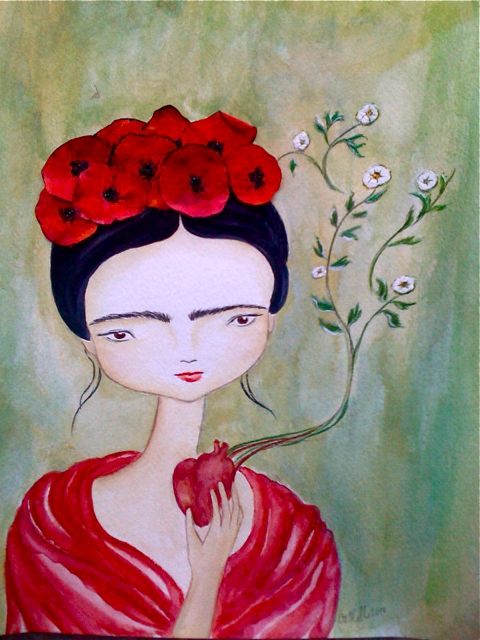 Frida Kahlo with Poppies