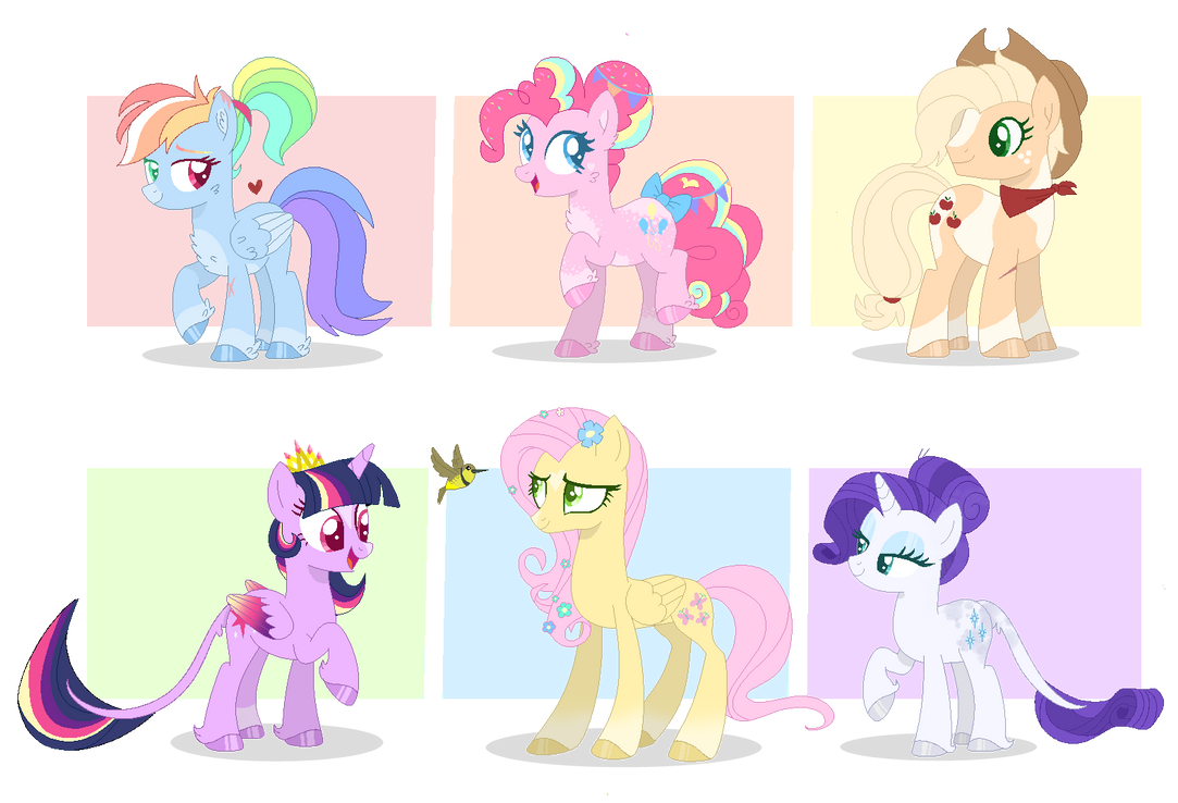mane six by milkkbottle on DeviantArt