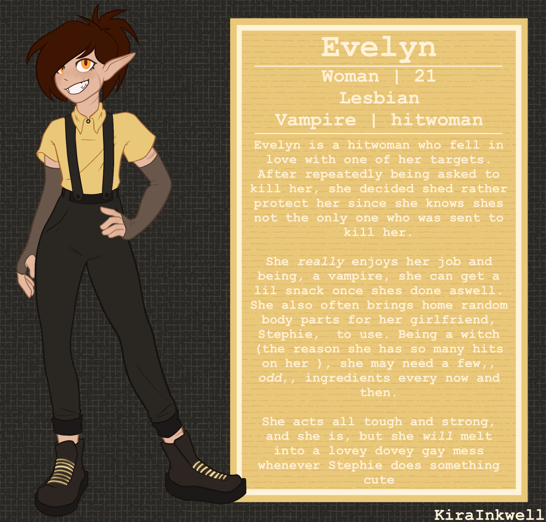 Evelyn character sheet by KiraInkwell on DeviantArt