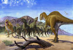 Altispinax dunkeri and Iguanodon
