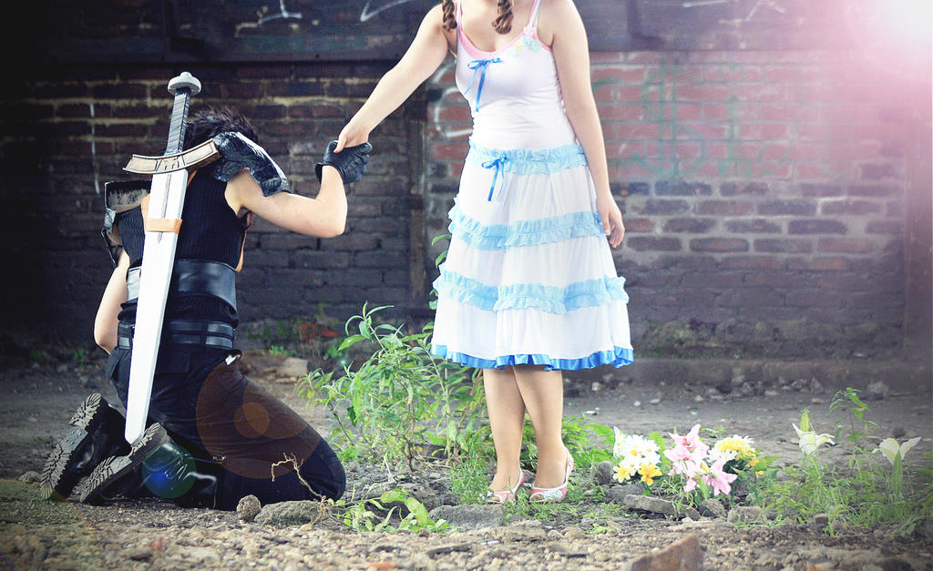 May I help you? - Aerith and Zack