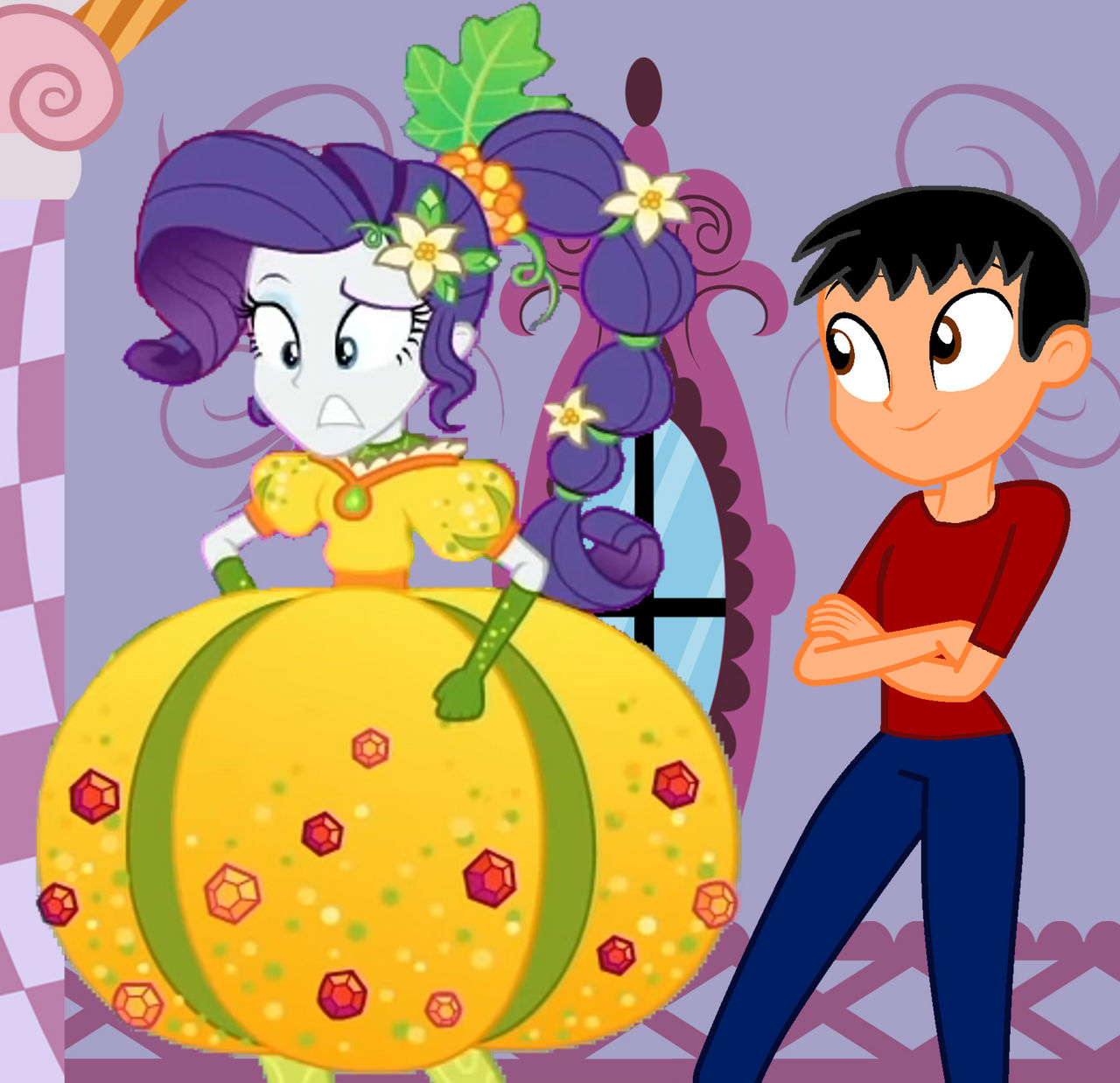 Rarity Showing Inflatable Butt At Richard by Batboy101 on DeviantArt