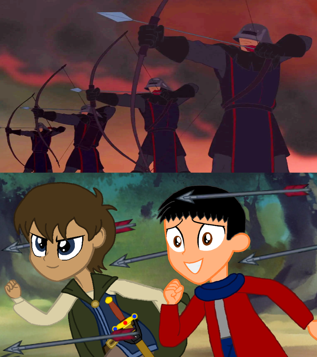 Chuck and Richard Escaping Frollo's Guards by Batboy101 on DeviantArt