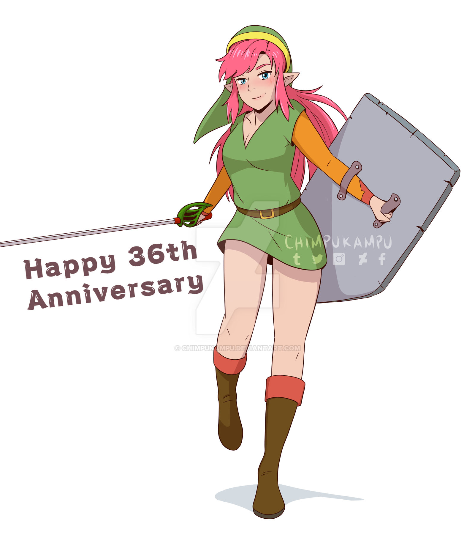 Pink Link by Chimpukampu on DeviantArt
