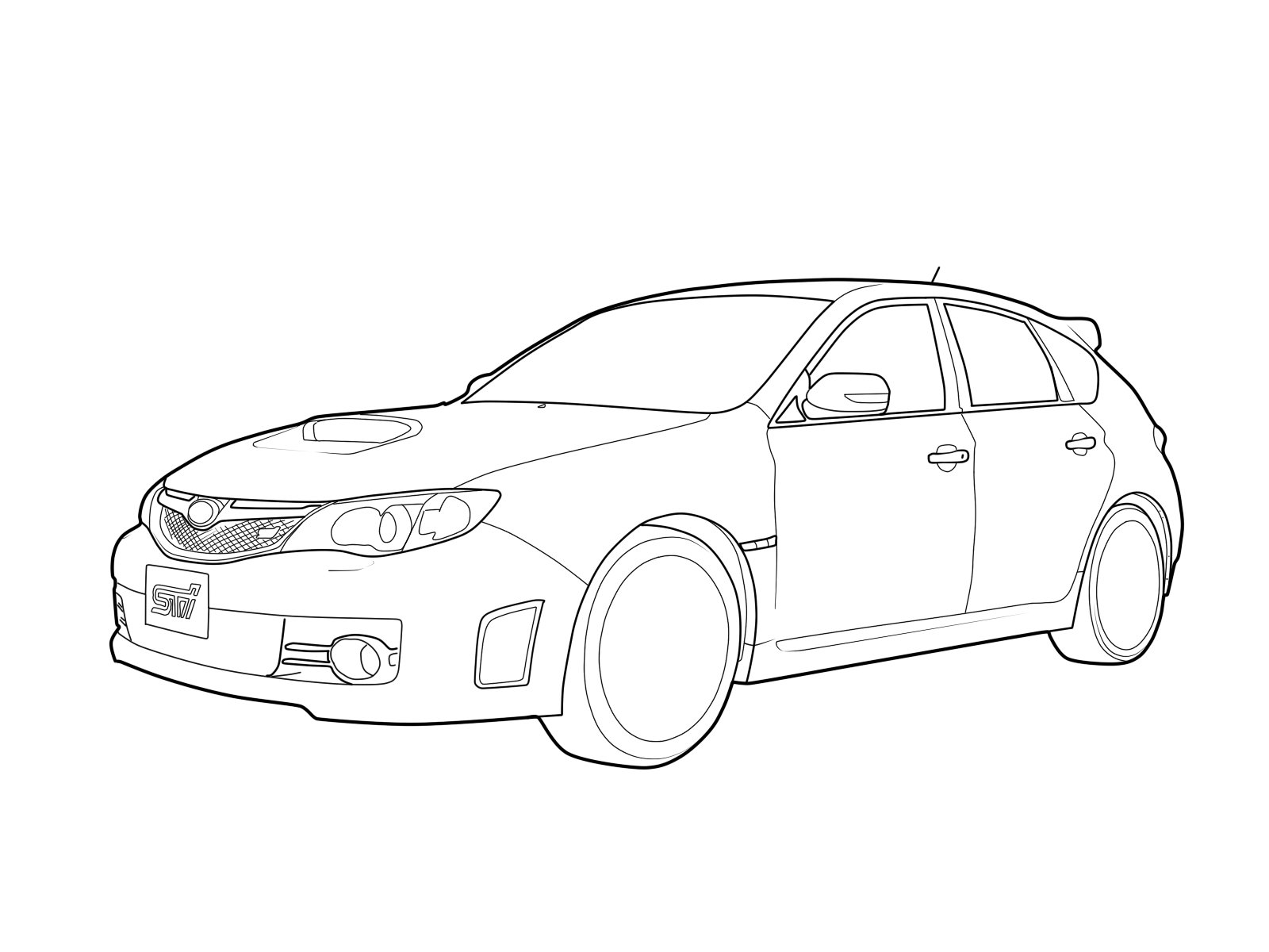 Subaru WRX STI раскраска