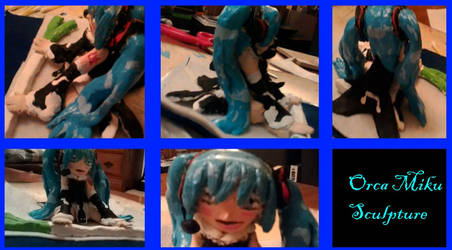 Orca Miku sculpture Collage