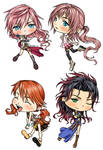 Chibi Ladies of FFXIII by GEIKOUart