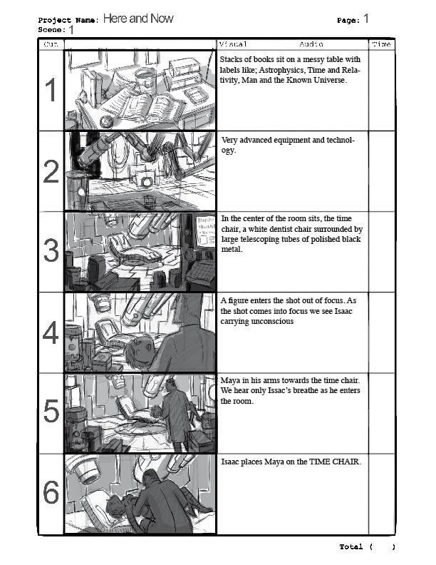 Here and Now Storyboard page 1