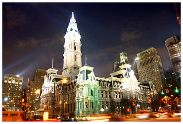 city hall under the lights