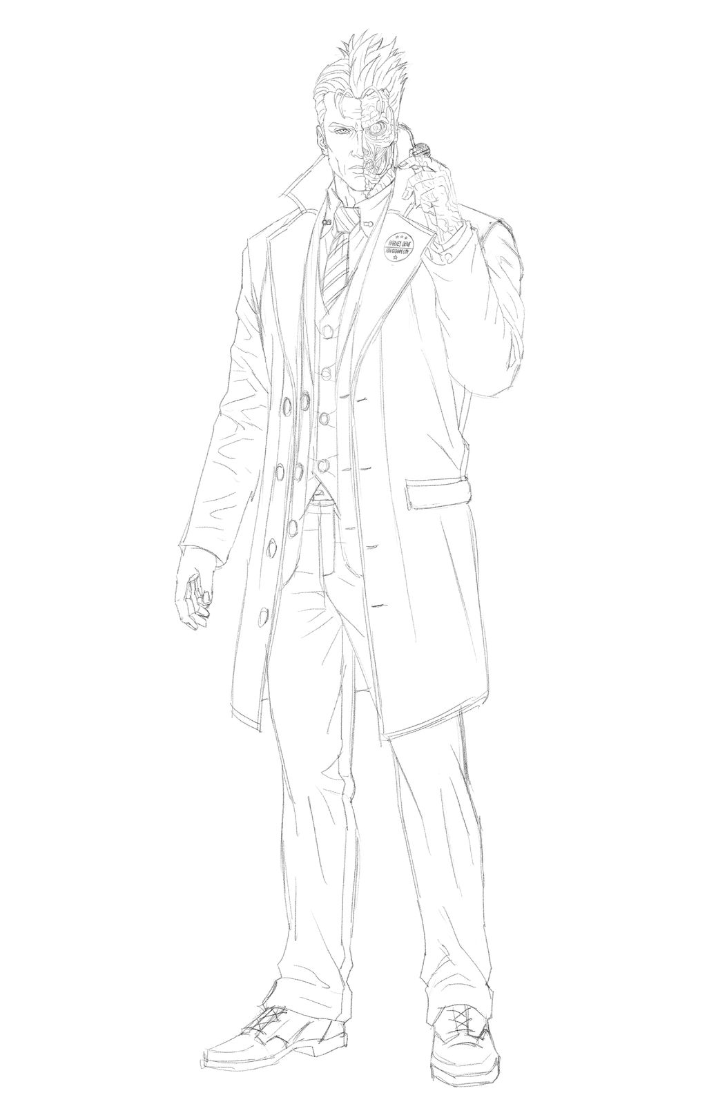 Two Face Coloring Pages Character Happy Boy Kid Outline Hi Res Stock