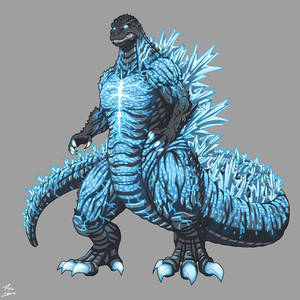 Burning Blue Godzilla