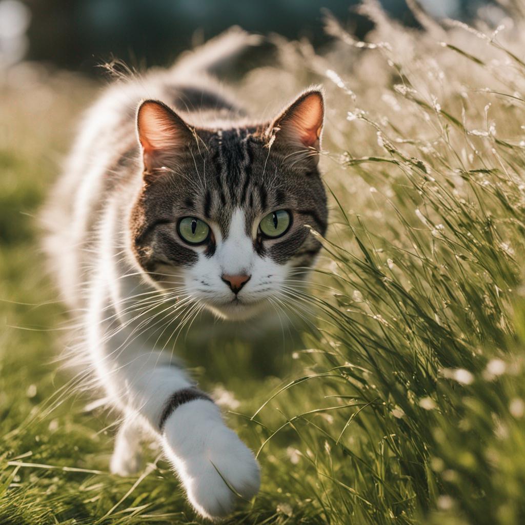 Photo of cat running towards me through grass by PippinHamster on ...
