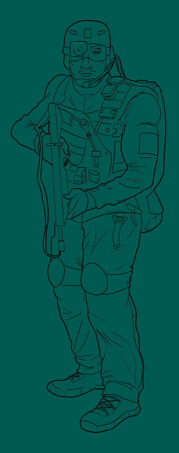 Soldier Lineart