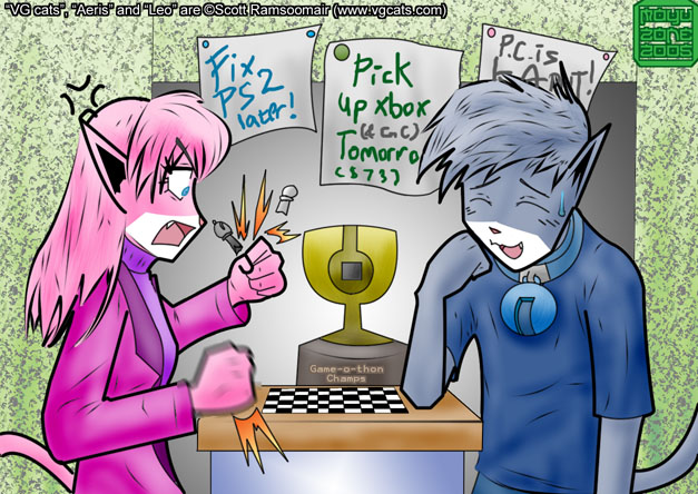 2 Cats Playing Chess .CREST. by mayuzane