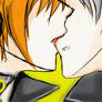 souji x yosuke kiss him