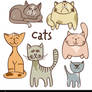 Colorful-doodle-cats-isolated-on-white-background-