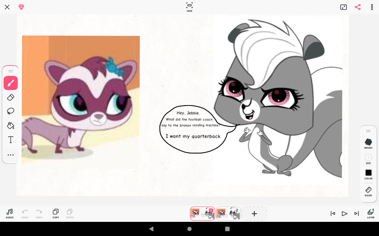Pepper tries to cheer Jebbie up by natethelpsandnhlfan on DeviantArt