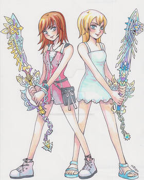 Commish: Kairi and Namine Ultima Weapons by Mojgon