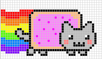 Nyan Cat {Pixel Art} by KittyRainicornDemon on DeviantArt