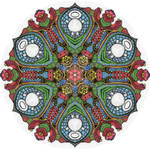 Mandala drawing 4 coloured
