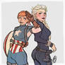 Captain Anna and Black Widow Elsa
