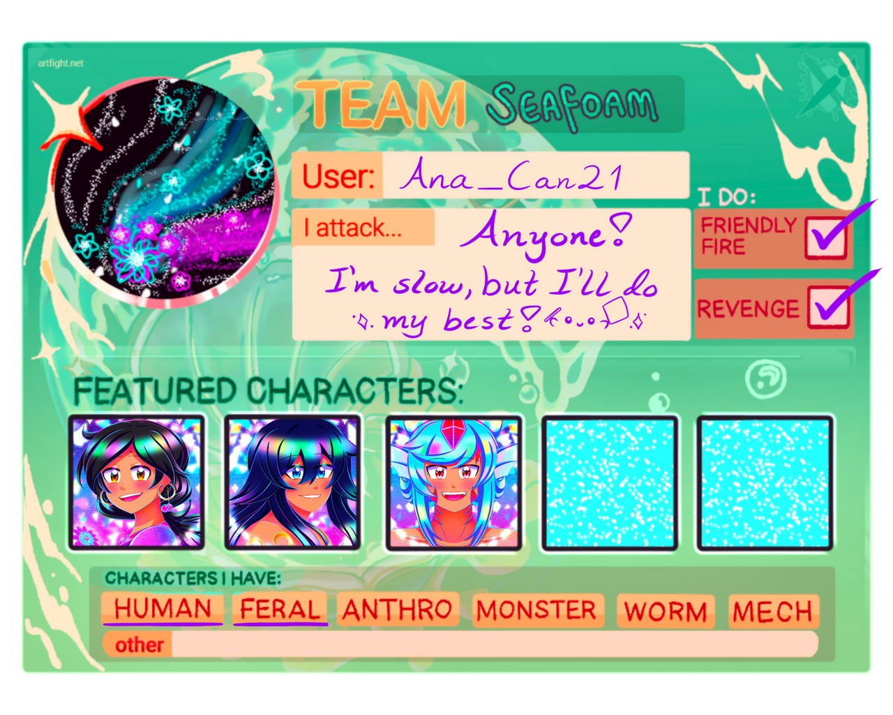 Art Fight 2024 - Team Seafoam: Ana_Can21