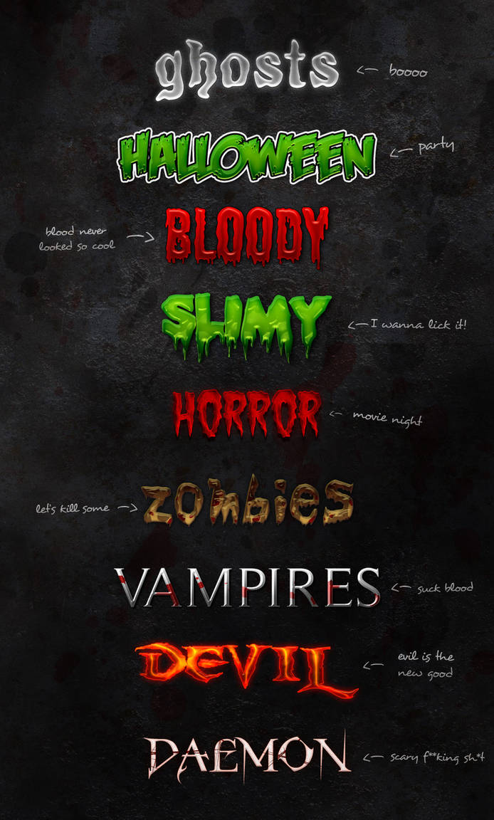Horror Language Horror Text Styles by erigongraphics on DeviantArt
