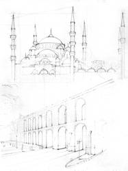 Istanbul - Sultan Ahmed Camii + su kemeri