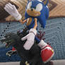 Sonic riding Godzilla