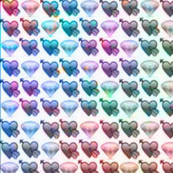 rainbow heart and diamond emojis 