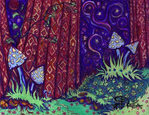 Mushroom Forest Drawing
