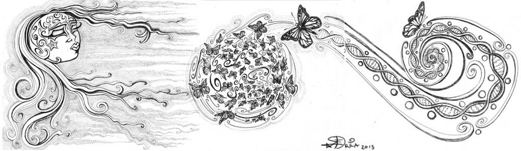 Butterfly Earth Concept Drawing