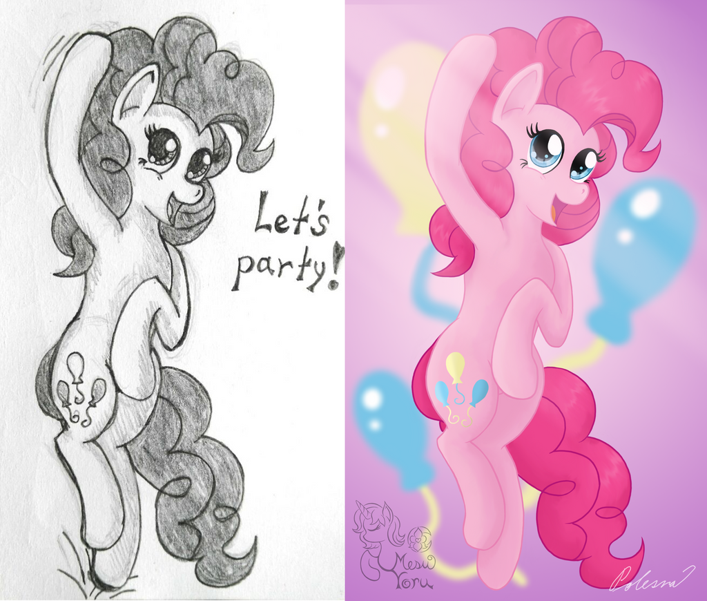 Pencil vs Photoshop - Pinkie Pie - Let's party!