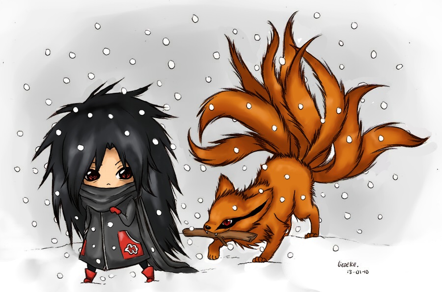 Madara and Kyuubi (collored)