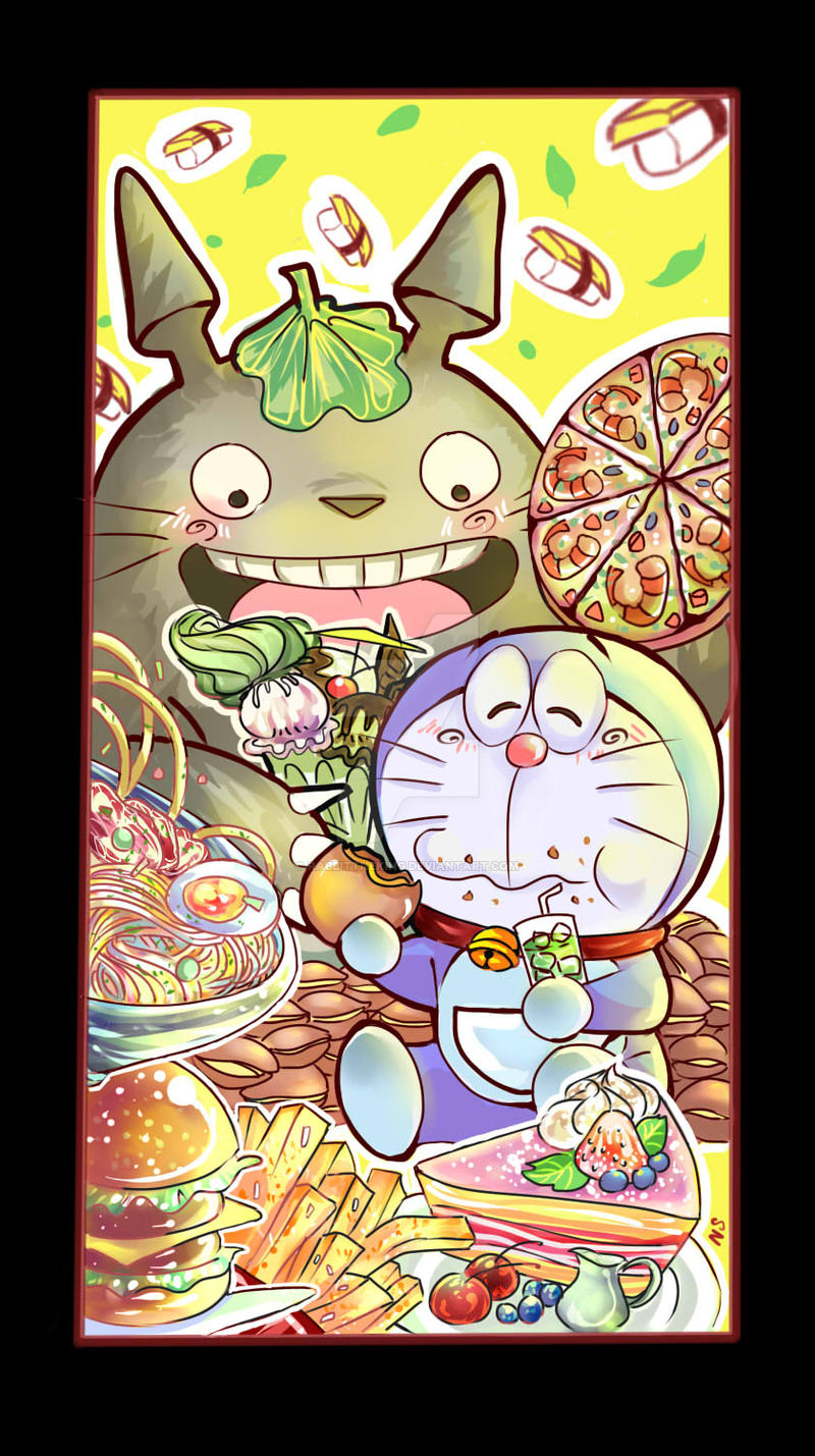 [Commission] Totoro and Doraemon