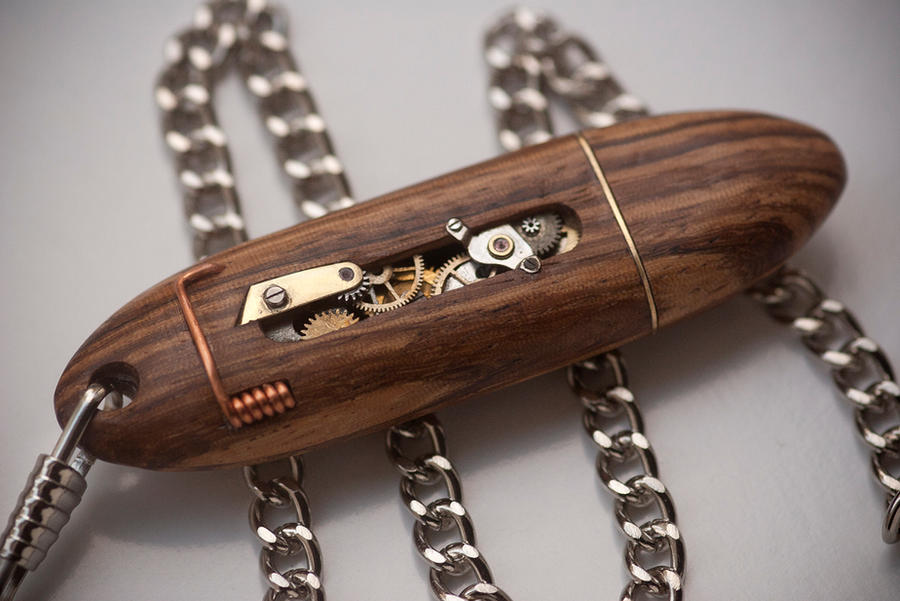 Mechanical USB Key - Zebrano by back2root