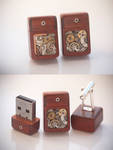 8GB USB Cufflinks - Paduak by back2root