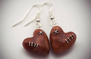 Stitched Heart Earrings