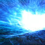 Blue glow explosion