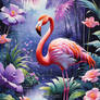 Purple Floral Flamingo