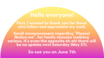 Small announcement