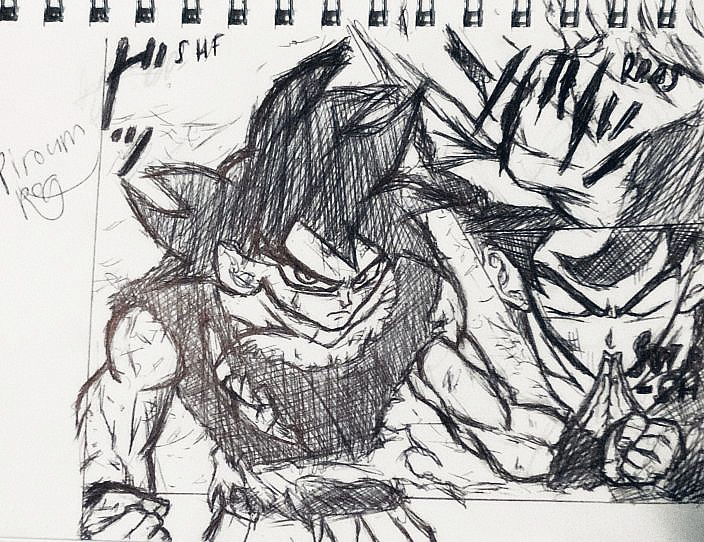 Goku manga panel drawing