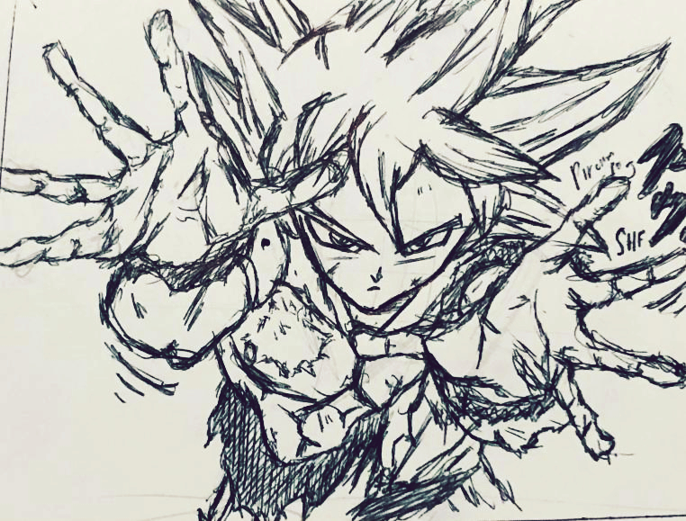 Goku manga panel drawing