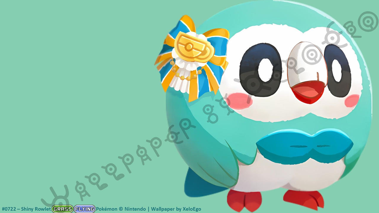Shiny Rowlet Pattern Cafe ReMix #0722 8 s - Shiny Rowlet Commemorative by Fhilb on DeviantArt