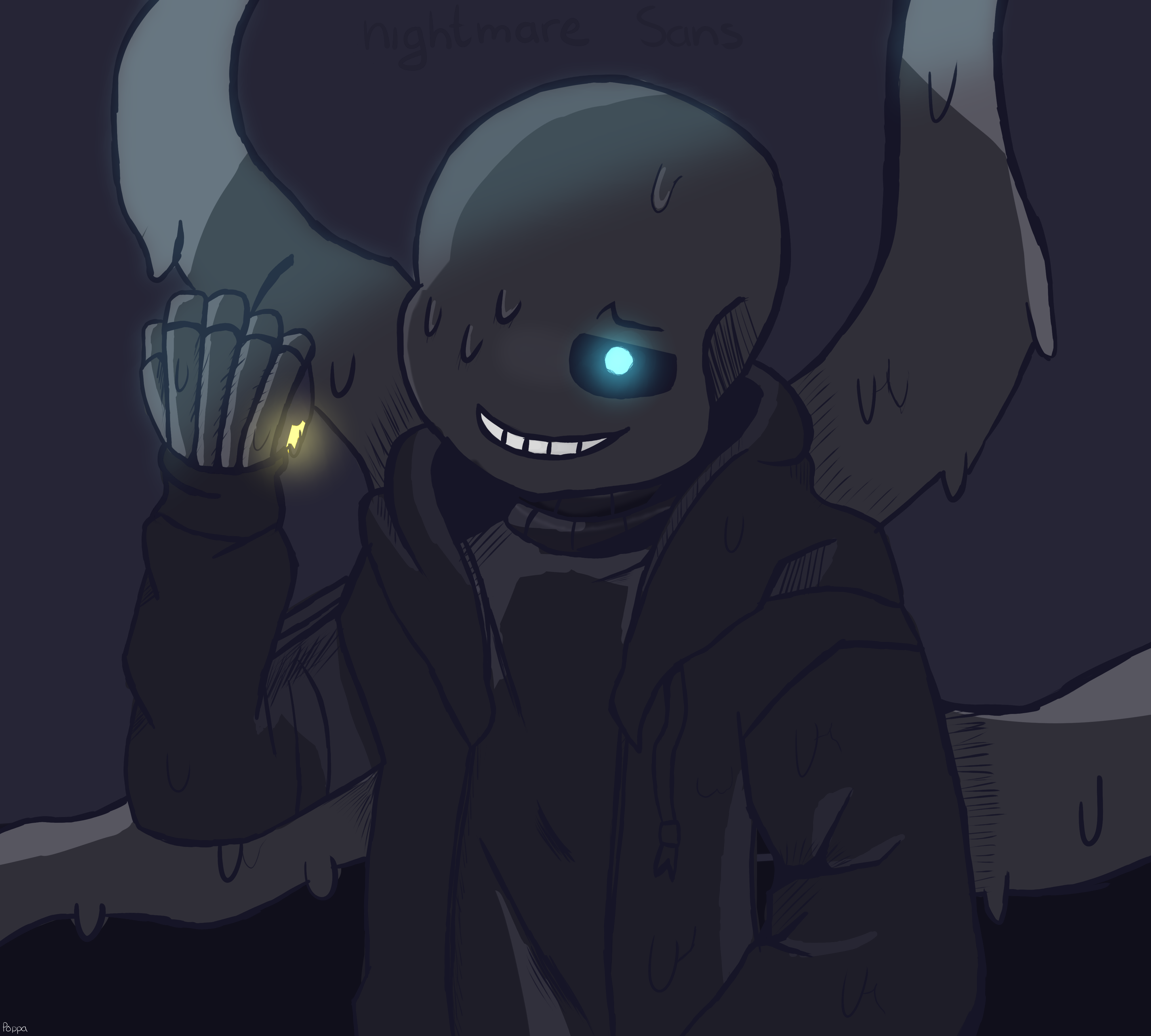 Nightmare Sans Passive form en paint by InksansFakeowo1 on DeviantArt