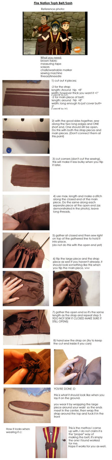 Fire Nation Toph Belt Tutorial by THISxISxMYxNAME
