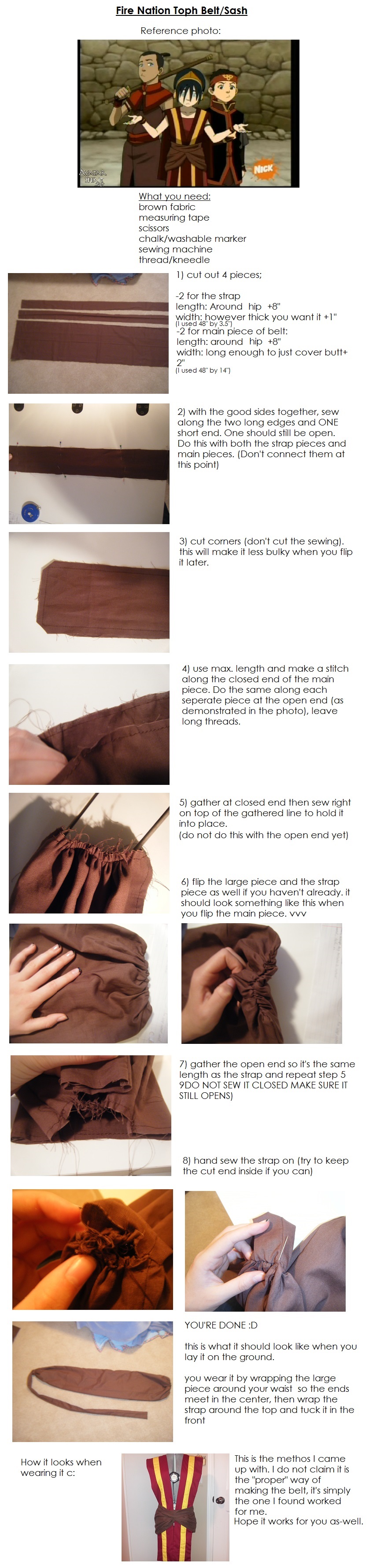 Fire Nation Toph Belt Tutorial by THISxISxMYxNAME