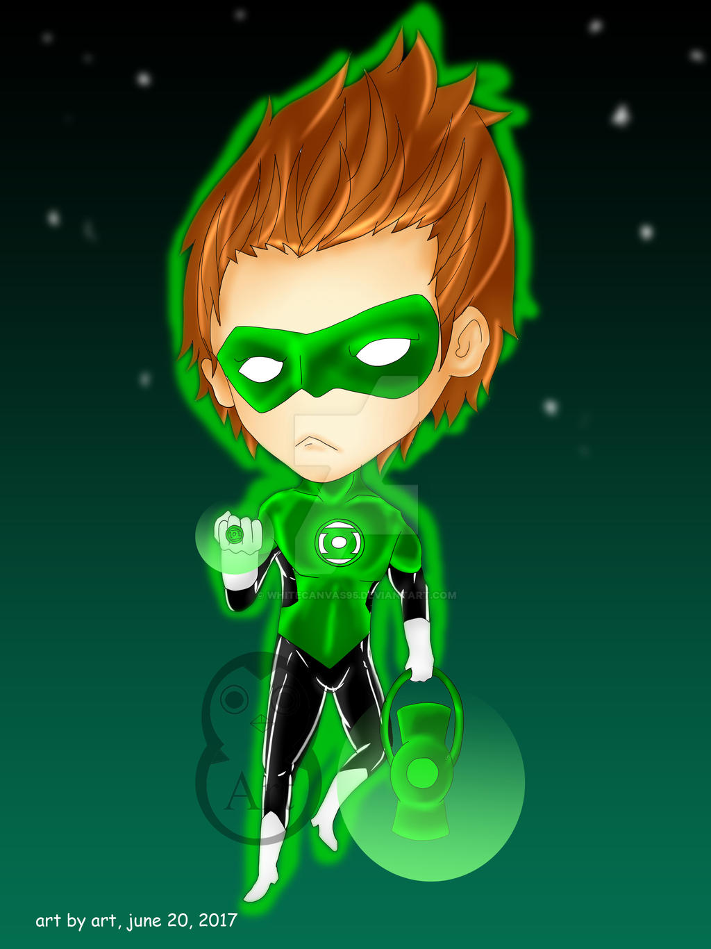 chibi hal jordan as green lantern