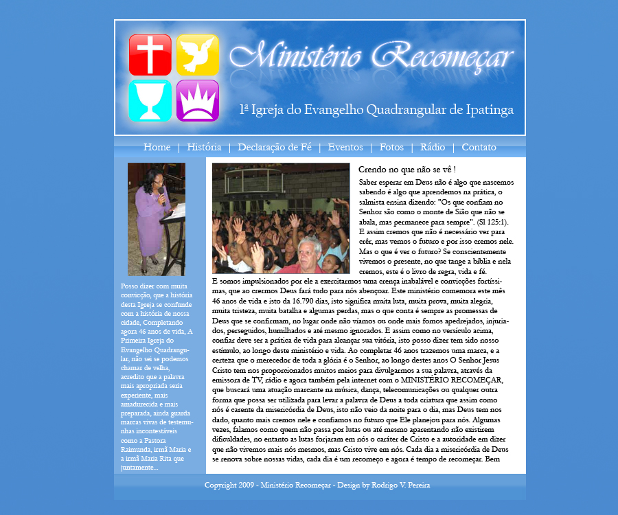 Ministerio Recomecar Layout